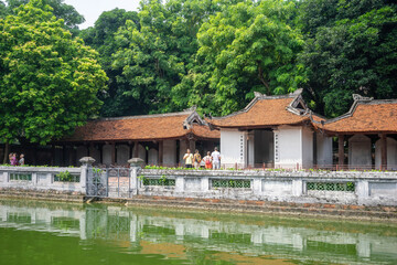 view of Van Mieu Quoc Tu Giam or The Temple of Literature was constructed in 1070, first to honor Confucius and In 1076,Quoc Tu Giam as the first university of Vietnam