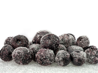 frozen berries - group on a light background
