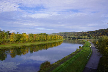 The Donau river near Kelheim in autumn 2022, Bavaria - Germany.