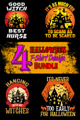 Halloween T-Shirt Design Bundle. Halloween t-shirt design bundle, easy to print all-purpose for men, women, and children