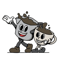 cartoon character coffee