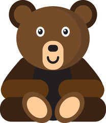 Obraz premium Cute Teddy Bear Cartoon Illustration Adorable Animal Character in Flat Design