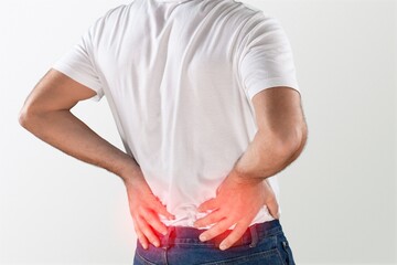 Person with health problems, back pain