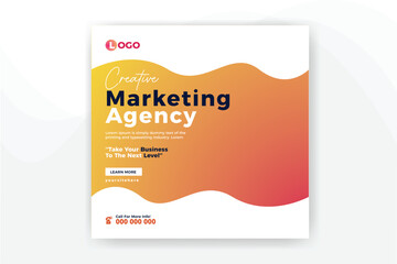 Fototapeta premium Creative digital marketing agency business social media post banner template design