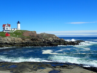 Fototapeta na wymiar Nubble Lighthouse in York, Maine