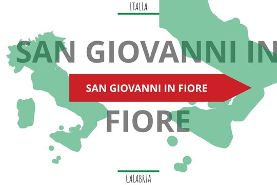 San Giovanni in Fiore: Illustration mit dem Namen der italienischen Stadt San Giovanni in Fiore
