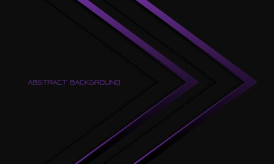 Abstract twin purple arrow direction geometric on grey metallic with blank space design modern luxury futuristic background vector