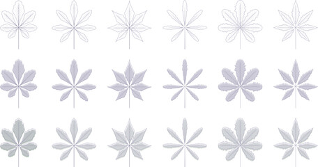 set design elements 5. Collection of frame leaf and tree vector