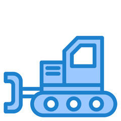 Tractor blue style icon