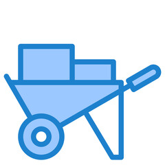 Wheelbarrow blue style icon