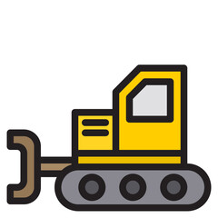 Tractor color line style icon