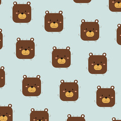 Collection of cute animal character patterns suitable for textile design