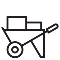 Wheelbarrow outline style icon