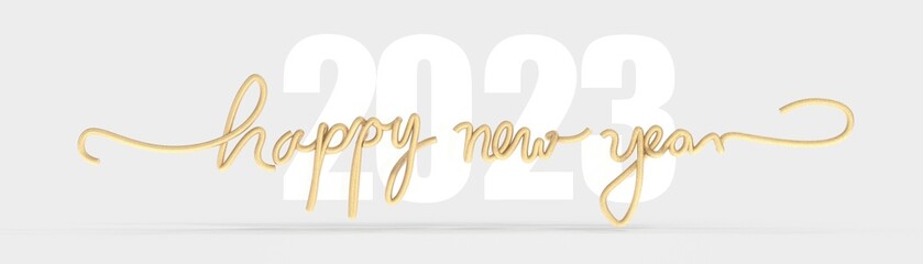 2023 bold letters 3d-illustration isolated