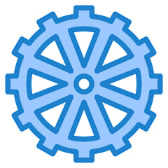 Gear blue style icon