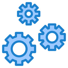 Gears blue style icon