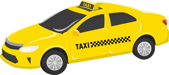 Fototapeta na wymiar Taxi, commercial image isolated on white background, vector