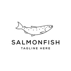 Salmon fish logo design vector illustration