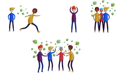 Fototapeta premium 3D illustration of character and virus, 3D rendering