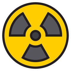 Fototapeta premium Radiation color line style icon