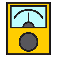 Voltmeter color line style icon