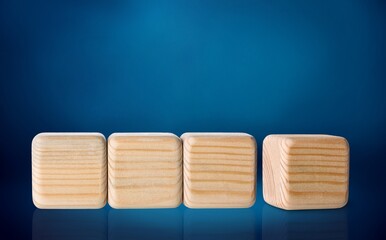 Wooden cubes blocks form for words