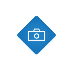 Camera icon, in square. Vector illustration.