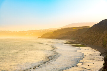 Cliffs on the coast of Puchuncavi south of the Maitencillo resort town, Chile