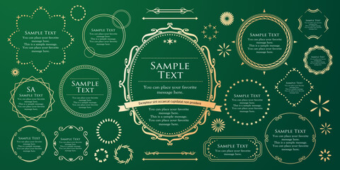 Christmas motif frame design set. Gorgeous and elegant design material	
