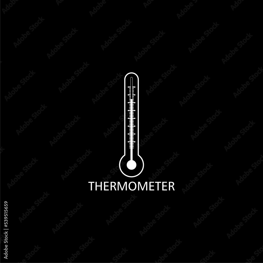 Poster thermometer icon isolated on dark background