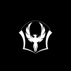 Phoenix wing logo icon isolated on dark background