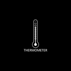 Thermometer icon isolated on dark background