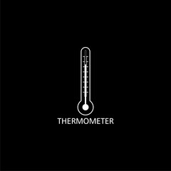 Thermometer icon isolated on dark background
