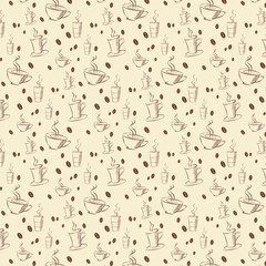 Naklejka premium seamless coffee cup pattern