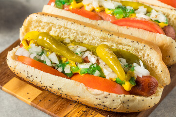 Homemade Chicago Style Hot Dogs