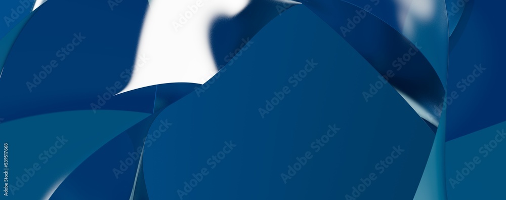 Poster blue wave abstract background 3d rendering flat design style
