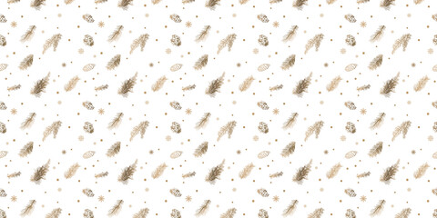 New Year seamless template on white background