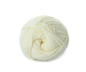 Clew of soft woolen yarn isolated on white