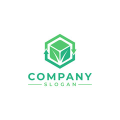 Green box leaf recycle logo