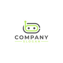 Fototapeta premium Letter B robot head logo