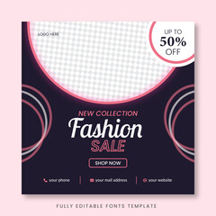 New collection fashion sale post editable template