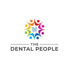 Fototapeta na wymiar People dental full color logo