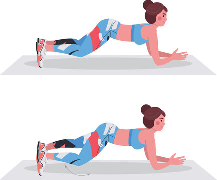 Forearm plank with knee dip, Forearm plank with knee dip, fitness at home.