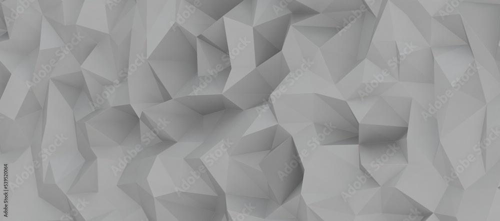 Poster white grey abstract background of triangles low poly