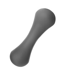 Grey dumbbell isolated on white. Weight training equipment