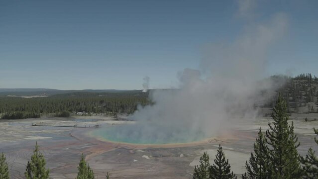 Grand Prismatic Spring in Yellowstone National Park Wyoming Largest Hot Spring in the United States