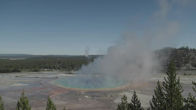 Grand Prismatic Spring in Yellowstone National Park Wyoming Largest Hot Spring in the United States
