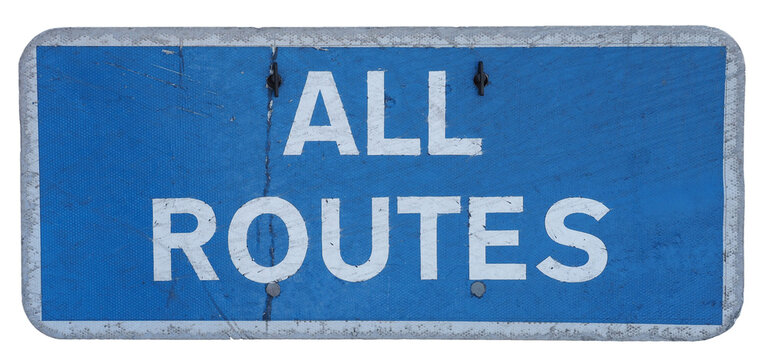 All Routes Direction Sign Transparent PNG