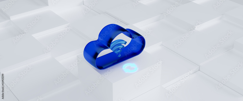 Poster cloud technology computing concept. data center cloud, computer connection, hosting server, database