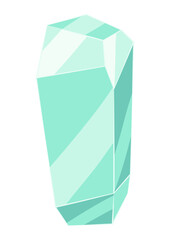Illustration of crystal or mineral. Jewelry precious or semiprecious gem stone.